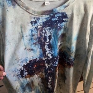 Abstract Art Print Long Sleeve Shirt